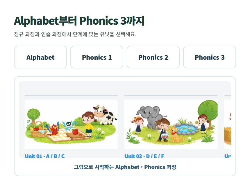 Alphabet부터 Phonics 3까지